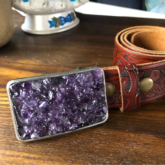 Amethyst Encrusted Buckle & Belt L - Picture 3 of 8